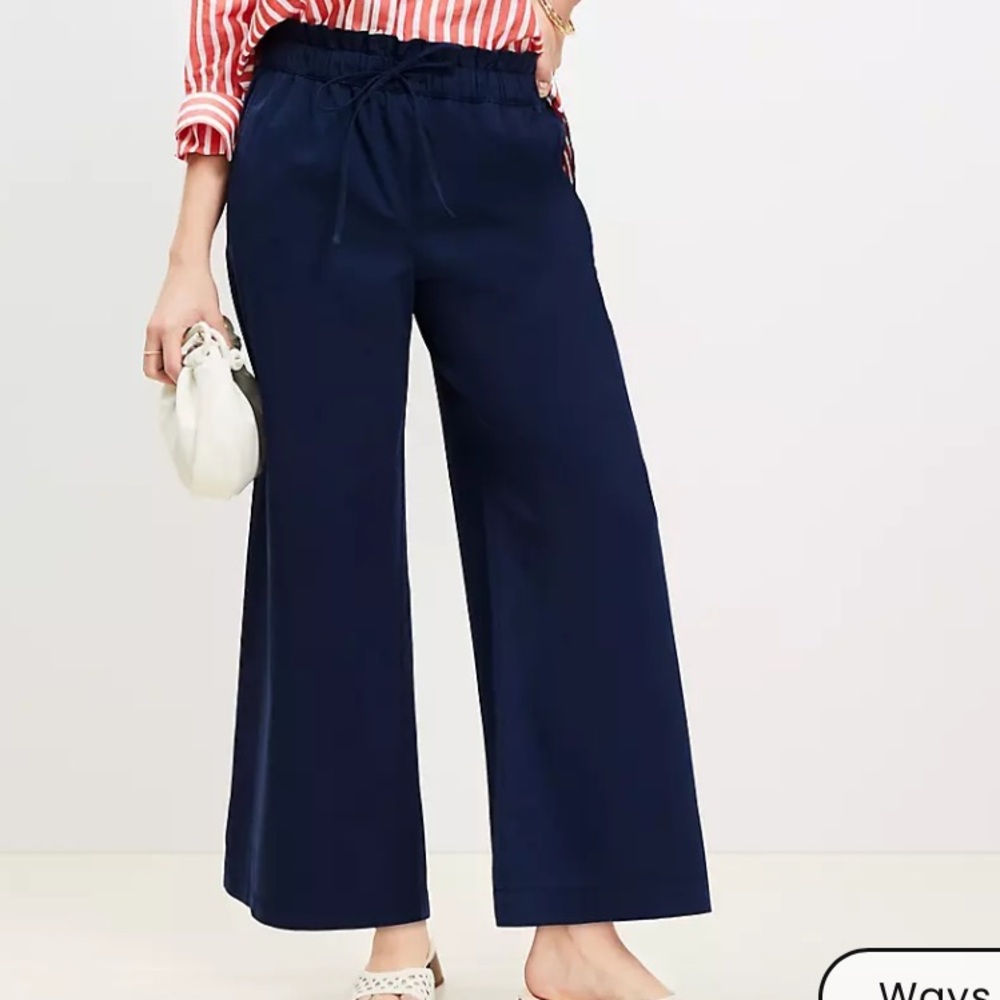 LOFT Navy Wide Leg Pants